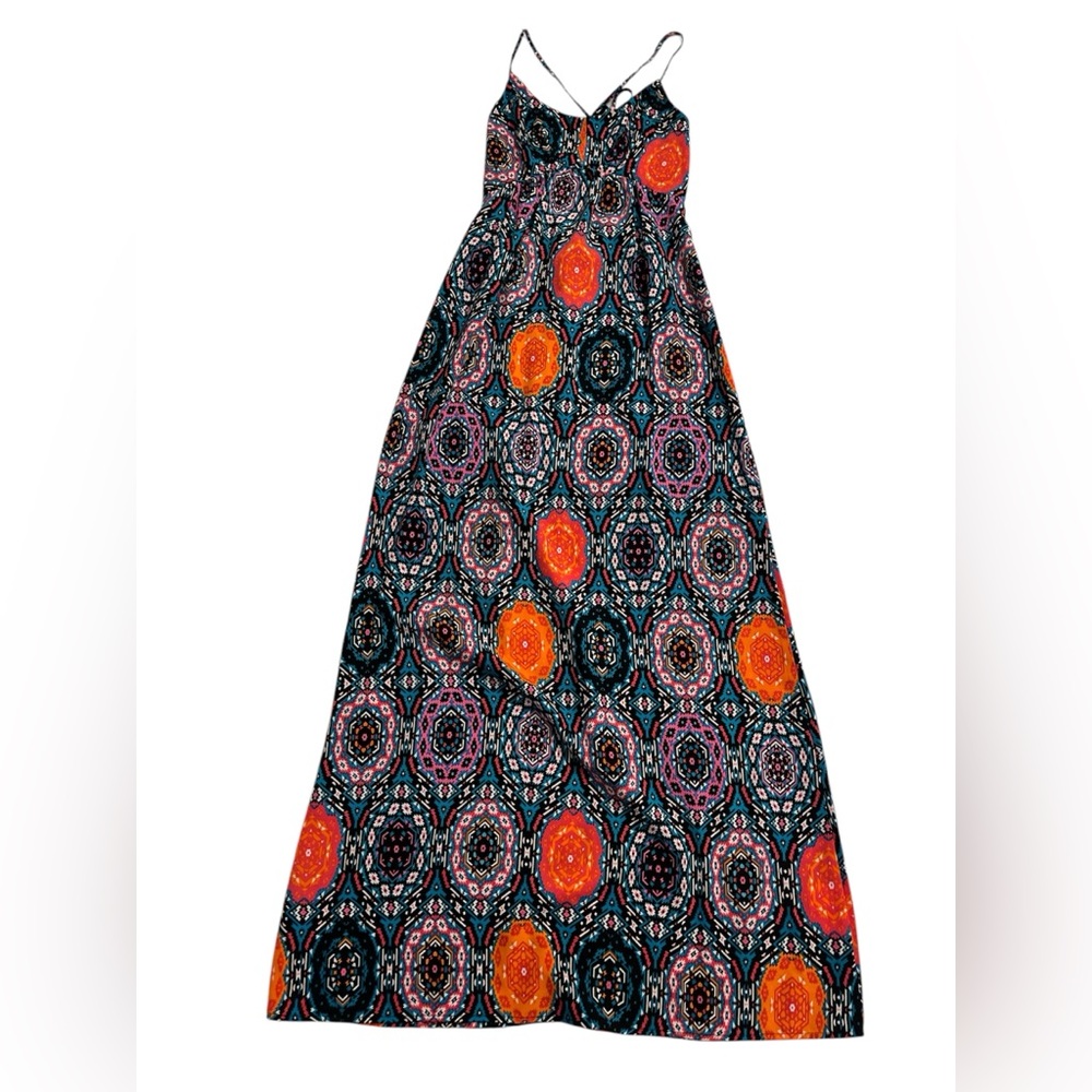 love fire boho tribal print maxi dress